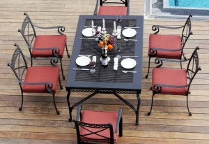 Обеденная группа металлическая черная с красным на 6 персон "Сицилия" BESTA FIESTA MELLIFLUOUS 044708 Красный;черный
