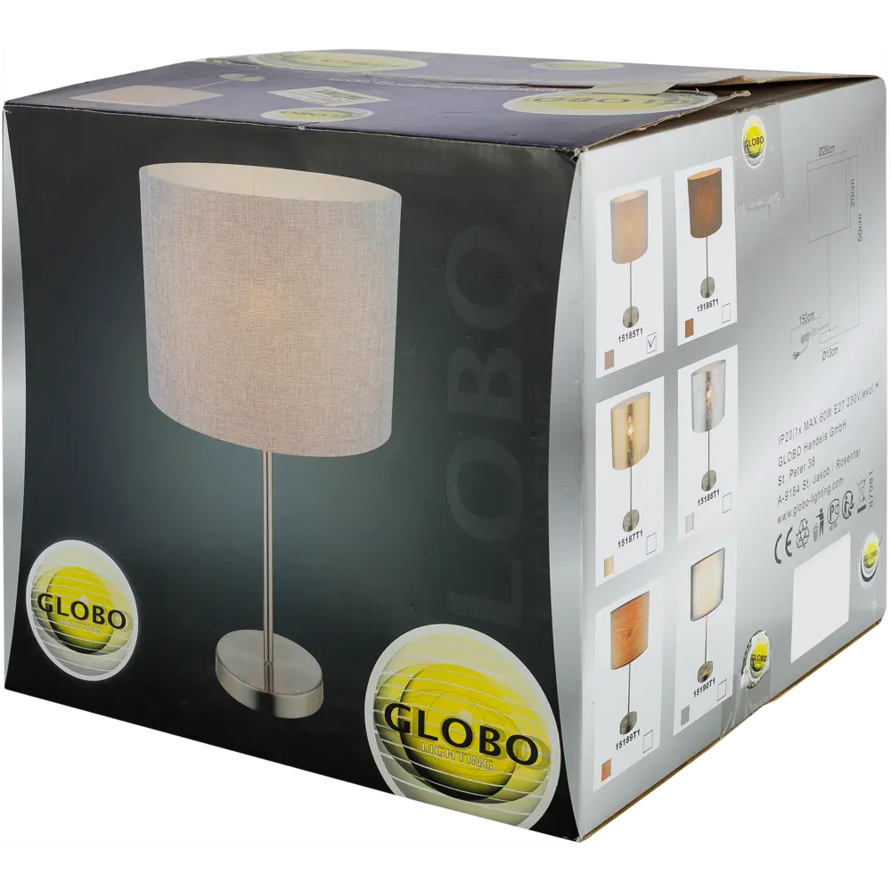 Настольная лампа Globo 15185T1 1xE27х60 Вт, цвет бежевый 18867681 STLM-2043812  - Вид №7