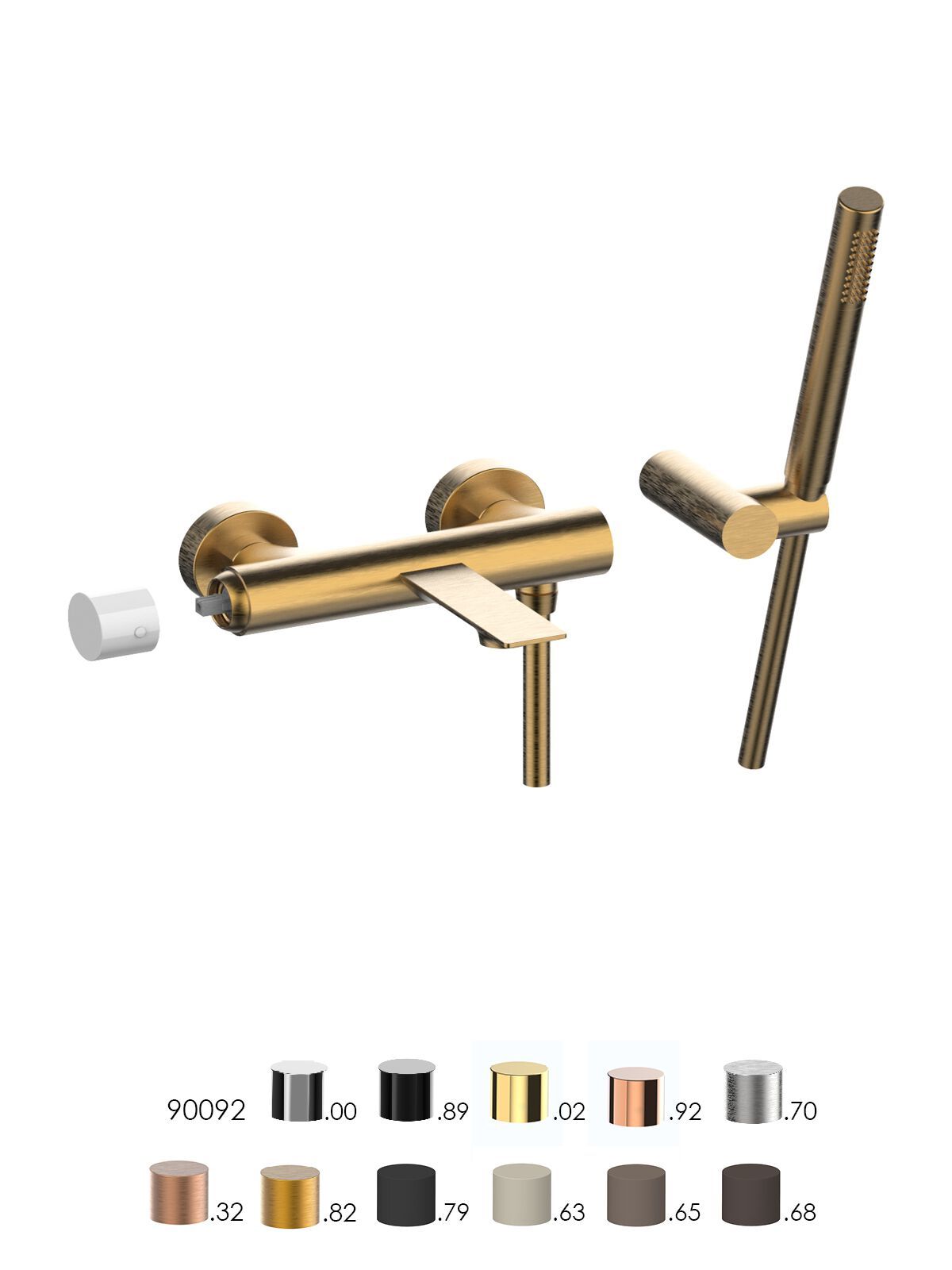 Настенный смеситель для ванны с ручным душем Rubinetterie Frattini Narciso S ARCH-00102282 - Вид №3