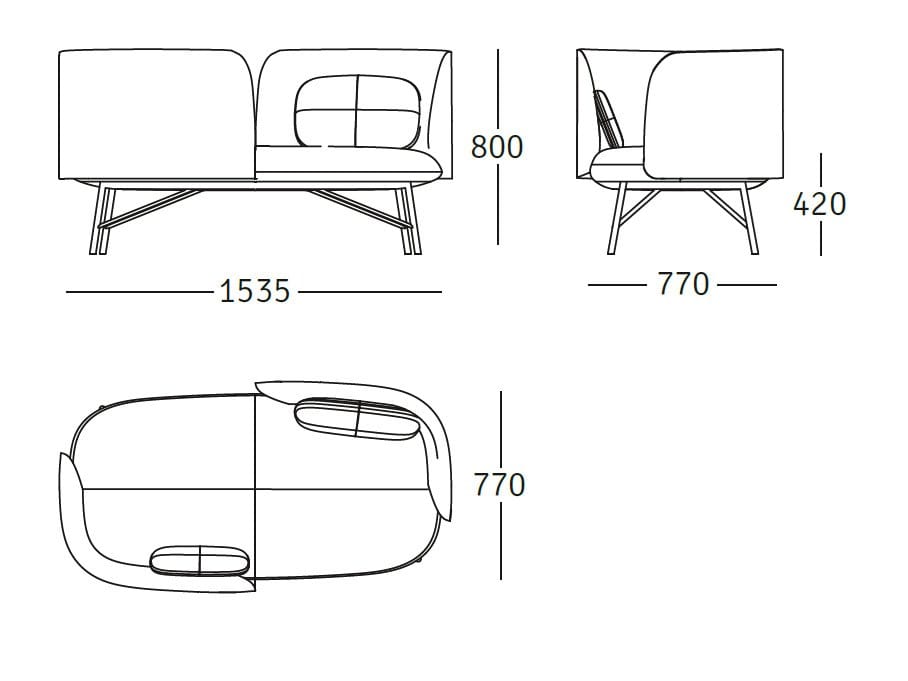 2-местный тканевый диван ROSSIN Эльба ARCH-00118766 - Вид №3