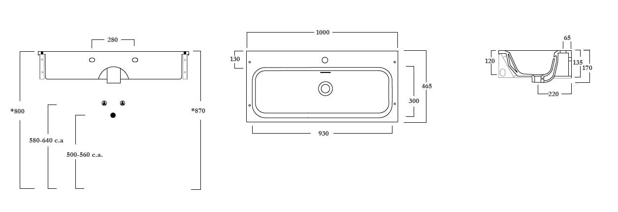 Фарфоровая прямоугольная подвесная раковина Olympia Ceramica OMNIA ARCH-00026017 - Вид №7