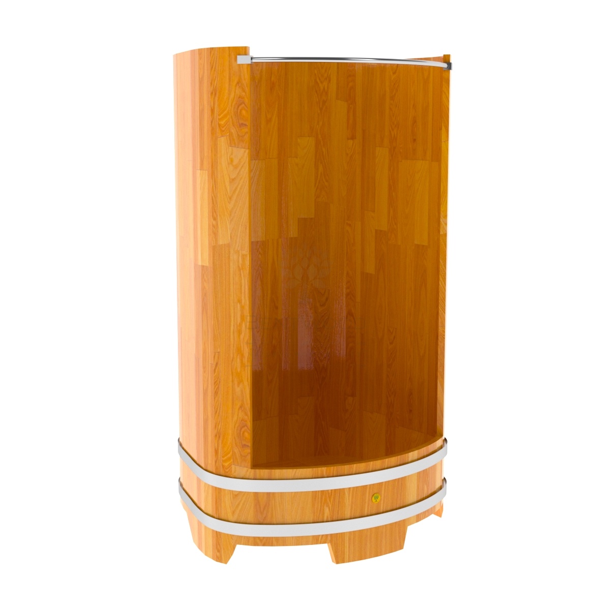 2125 Душевая кабина большая с держателем для шторки натуральная сращенная Alyarus 