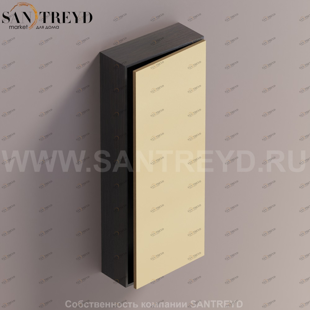 LIFT Модульный шкаф 100 см с правой дверью на доводчиках. Модули могут располагаться горизонтально и вертикально. Отделка: темный дуб и бронза. AMOB053NRRWDX Agape