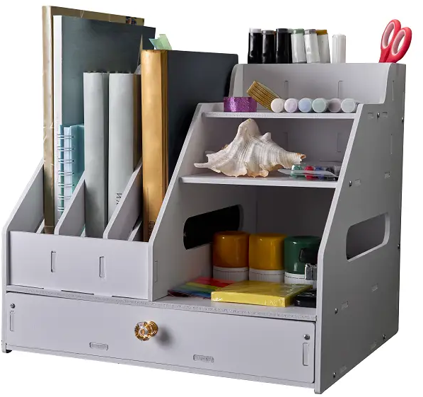 91661057 Органайзер для хранения Qqql Hloe-shelf 28x24x41 Пластик цвет белый STLM-1077664