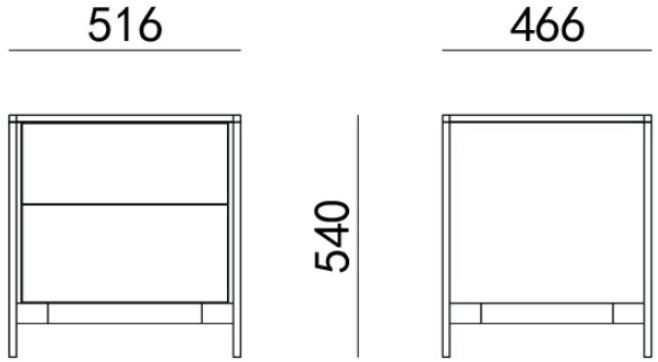 HC28 Cosmo Прикроватная тумбочка из лакированной древесины с ящиками Lonja 53c005 - Вид №1