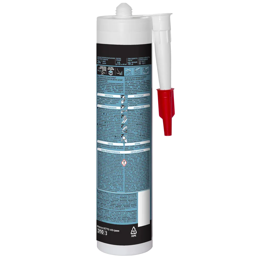 Герметик силиконовый Axton санитарный нейтральный белый 280 мл STLM-2069221 - Вид №1