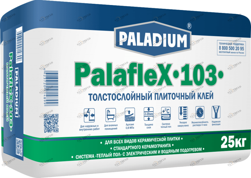 PL-103 Плиточный клей PalafleХ-103, 25 кг Paladium 