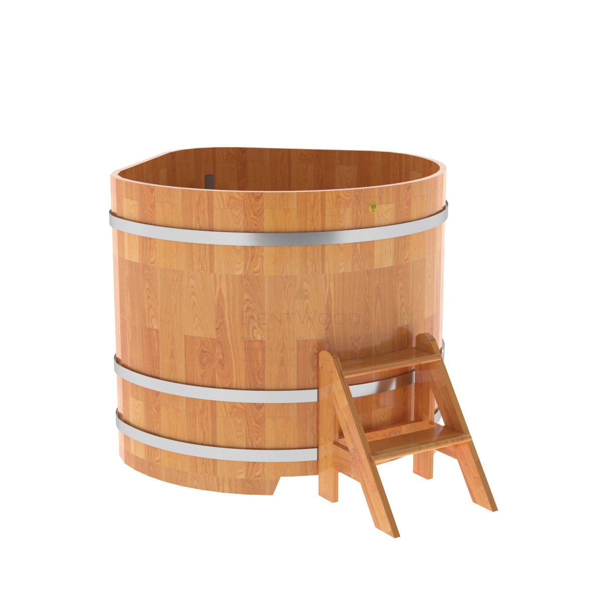 1575 Купель угловая из сращенных ламелей лиственницы 1,19х1,19х1,1 натуральная Alyarus 