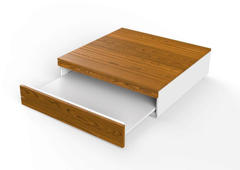 VITEO Прямоугольный журнальный столик из Corian® с журнальной полкой Low sun-id-1502650 - Вид №1