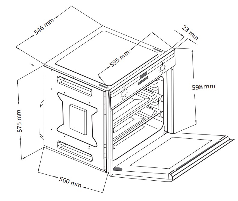 9171884 Электрический духовой шкаф HIBERG VM 6193 B черный STDN-0065107 - Вид №8