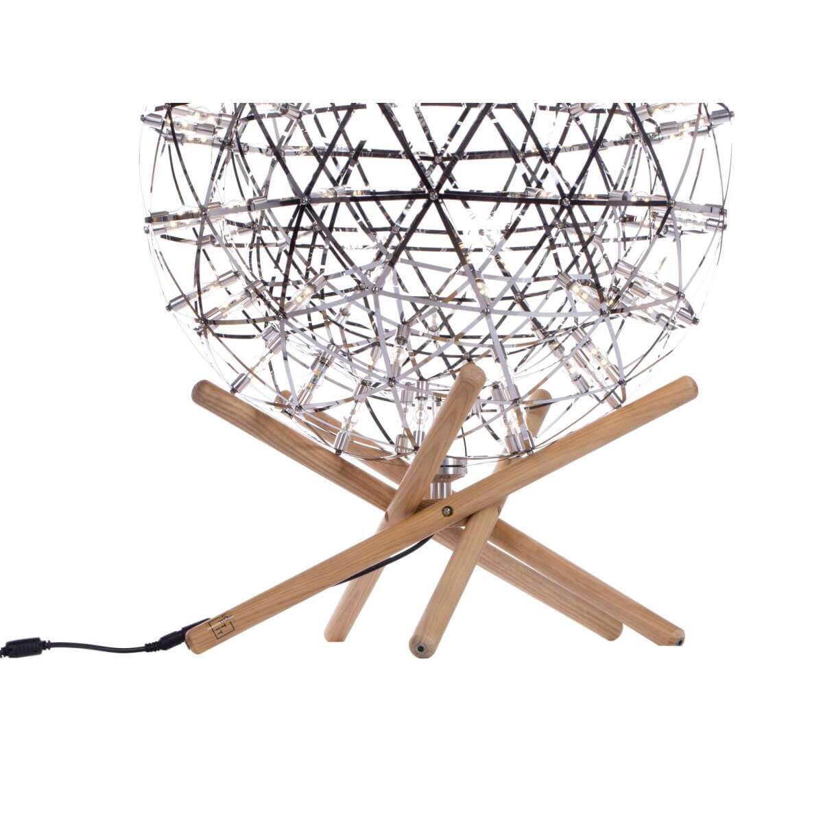 Торшер светодиодный на деревянных ножках 43х43 см хром Loft IT 9027-43F LOFT IT НЕОБЫЧНЫЕ 00-3889307 Хром  - Вид №2