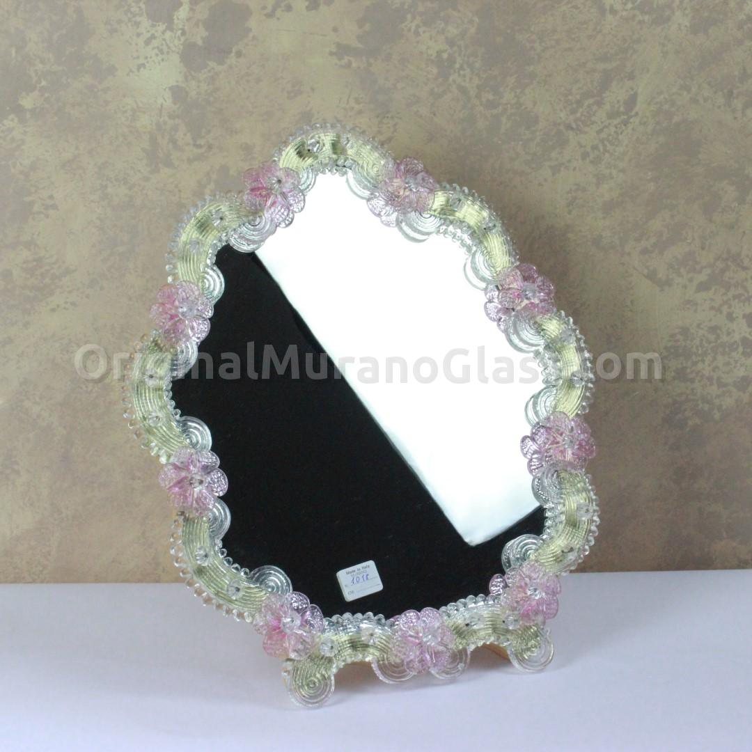 889 ORIGINALMURANOGLASS Настольное Венецианское Зеркало - Летние цветы - Муранское стекло - OMG  см  - Вид №1