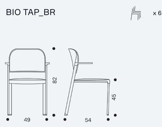 Штабелируемый офисный стул из ткани с подлокотниками IBEBI био ARCH-00080941 - Вид №5