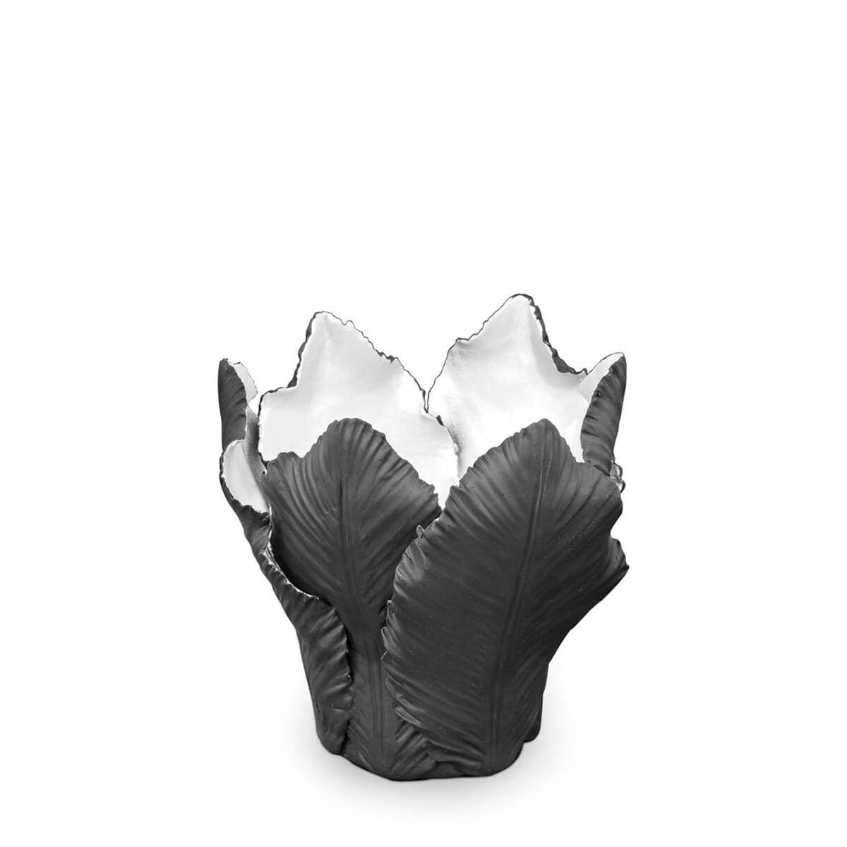 300049-BS ABHIKA ПОДСВЕЧНИК ТЮЛЬПАН BLACK/SILVER 