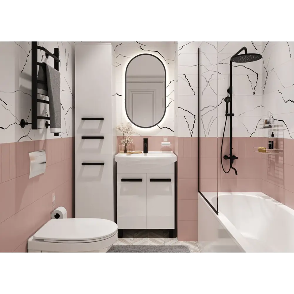 Душевая стойка Vidage Джур-Джур со смесителем 3 режима цвет чёрный STLM-2169140 - Вид №7