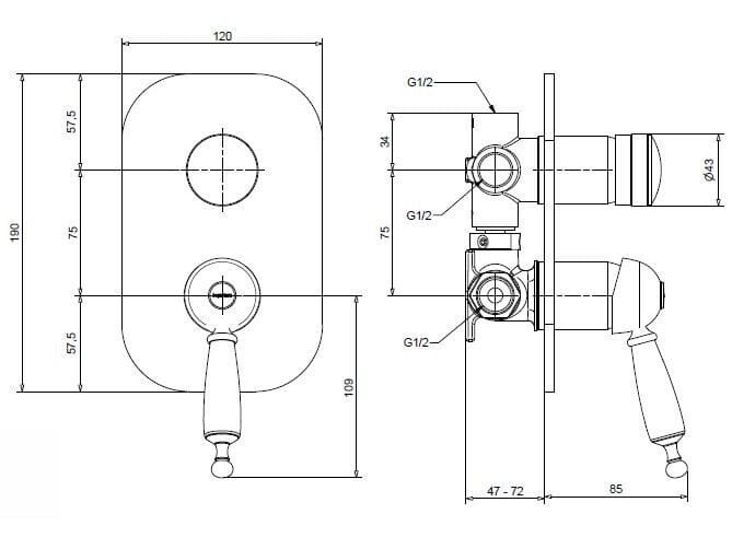 Смеситель для душа из хромированной латуни Bugnatese Денвер ARCH-00001679 - Вид №1