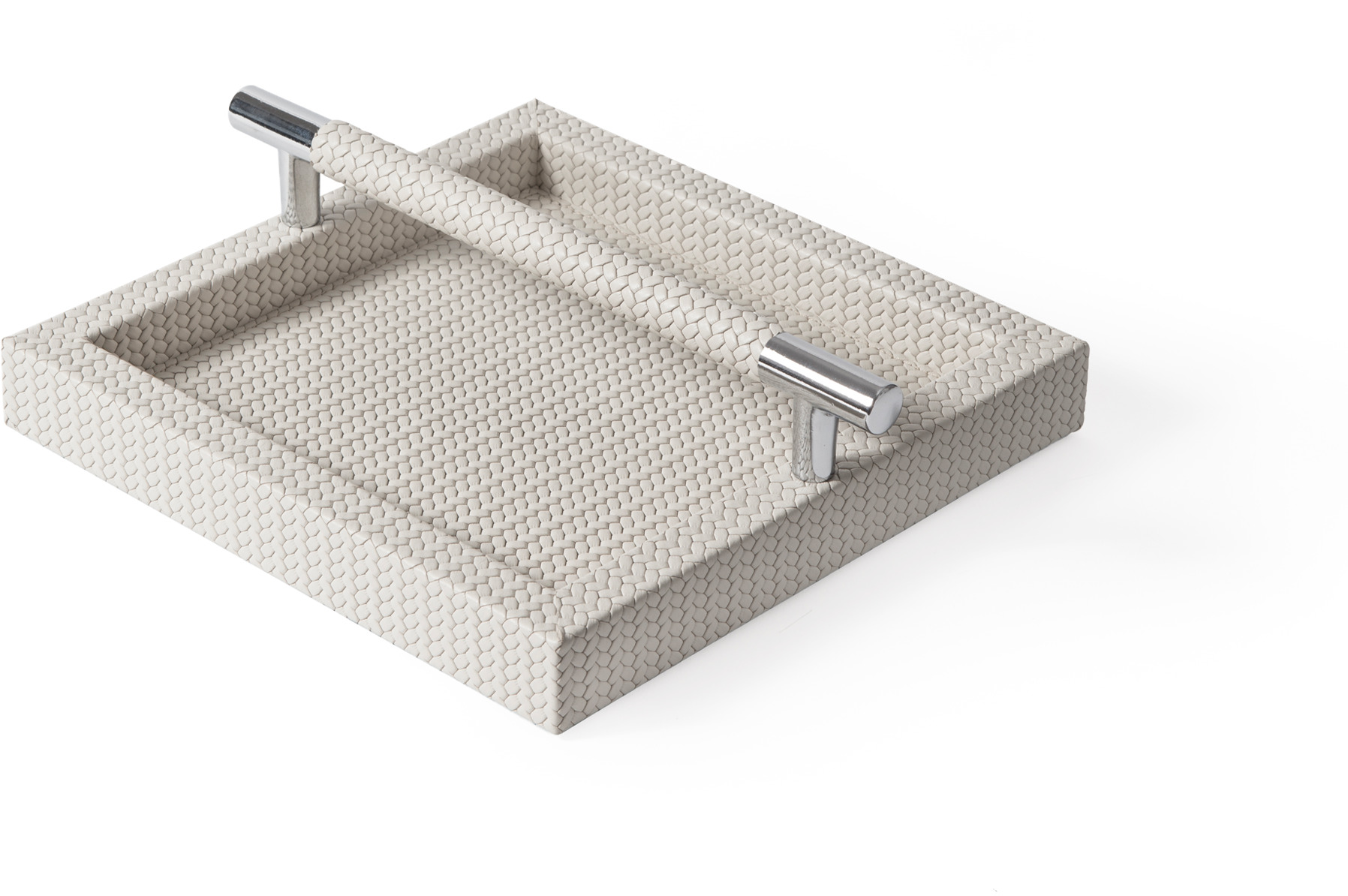 Поднос для салфеток - 20,5X20,5 см / тканая кожа_темно-серый