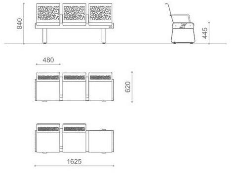 Metalco Скамья стальная с подлокотниками со спинкой sun-id-1440072 - Вид №4