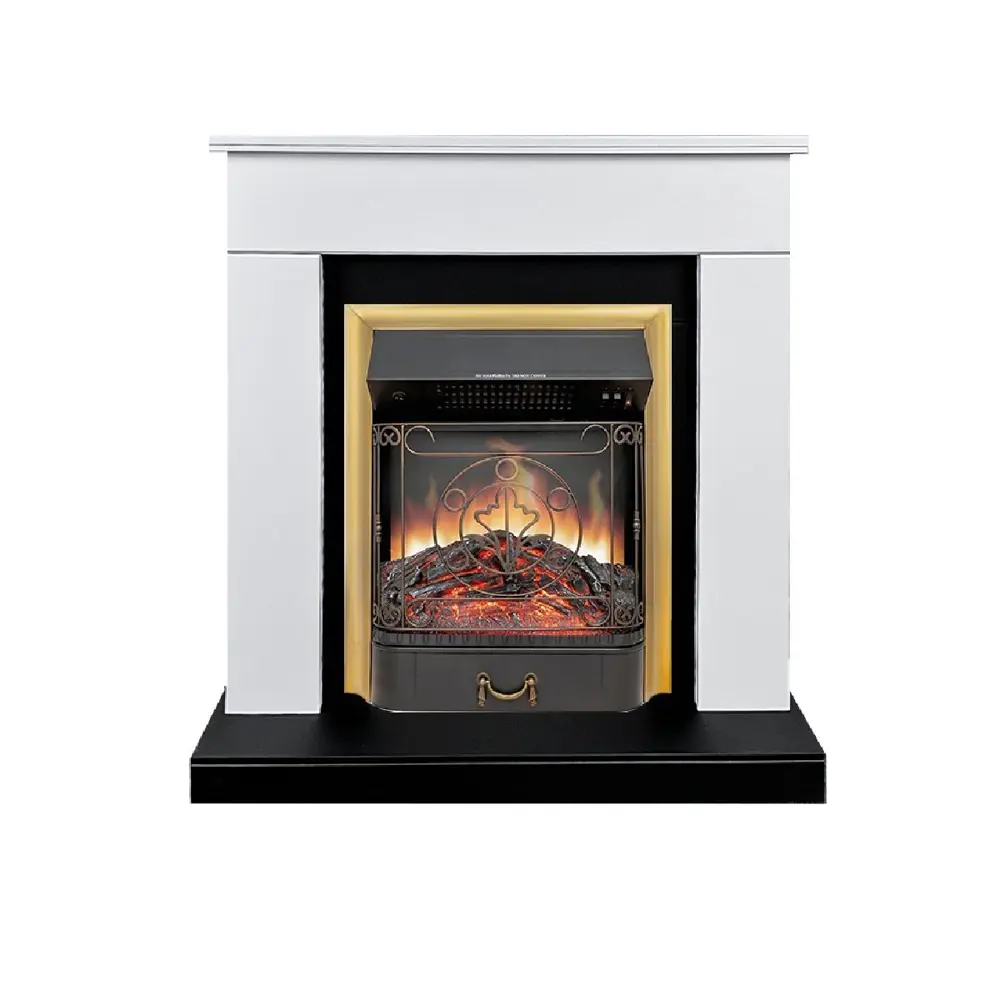 Каминокомплект Royal Flame Bergen STD SFT разборный Majestic FX Brass 1.5 кВт цвет бело-черный 89396828 STLM-2134369 