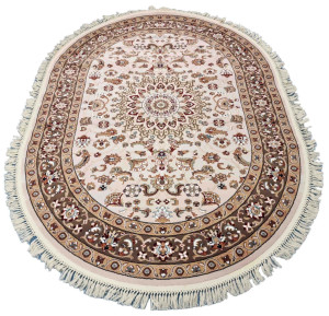 91213705 Ковер овал 160х220 см полипропилен d210cream-brown цвет кремово-коричневый STLM-0519694 MERINOS