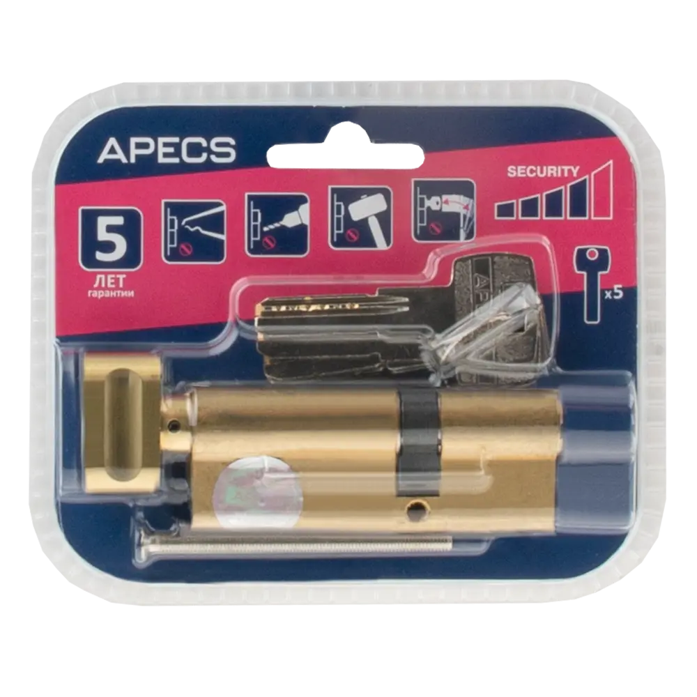 Цилиндровый механизм APECS Pro LM-90 с защитой от взлома 84168054 SM STLM-0895546 - Вид №2