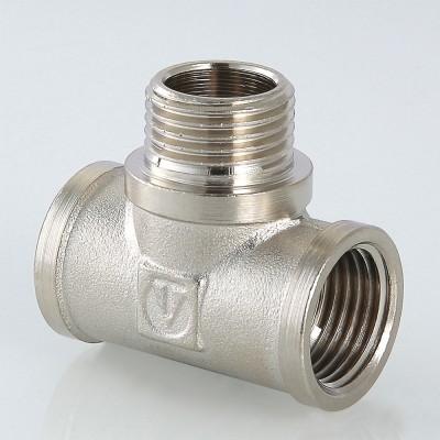 VTr.132.N.0004 Фитинг резьбовой – тройник с переходом на наружную резьбу Valtec 1/2"  - Вид №1