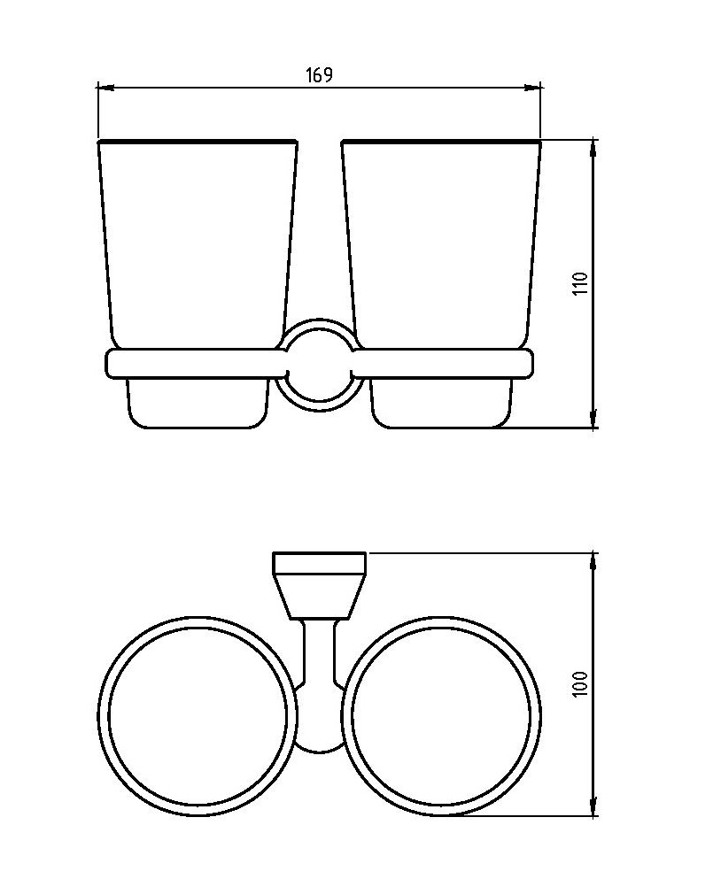 Двойной держатель стакана Novaservis Metalia 3 6357.0 хром 63570 - Вид №1