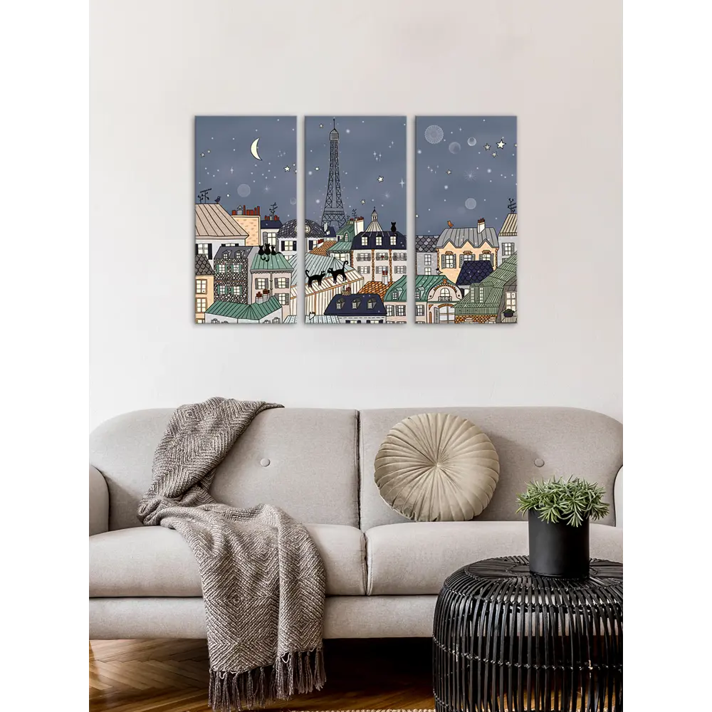Картина на МДФ Крыши Парижа 30x60 см 3 шт POSTERMARKET STLM-2072724 - Вид №4