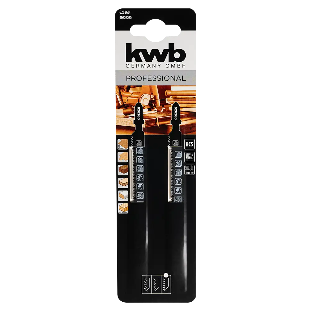 Пилка для электролобзика по дереву KWB 626260 чистый рез, 2 шт. 89445604 STLM-2158052  - Вид №3