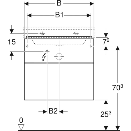 500.509.43.1 Шкафчик для раковины Geberit Xeno², с двумя выдвижными ящиками Geberit  - Вид №3