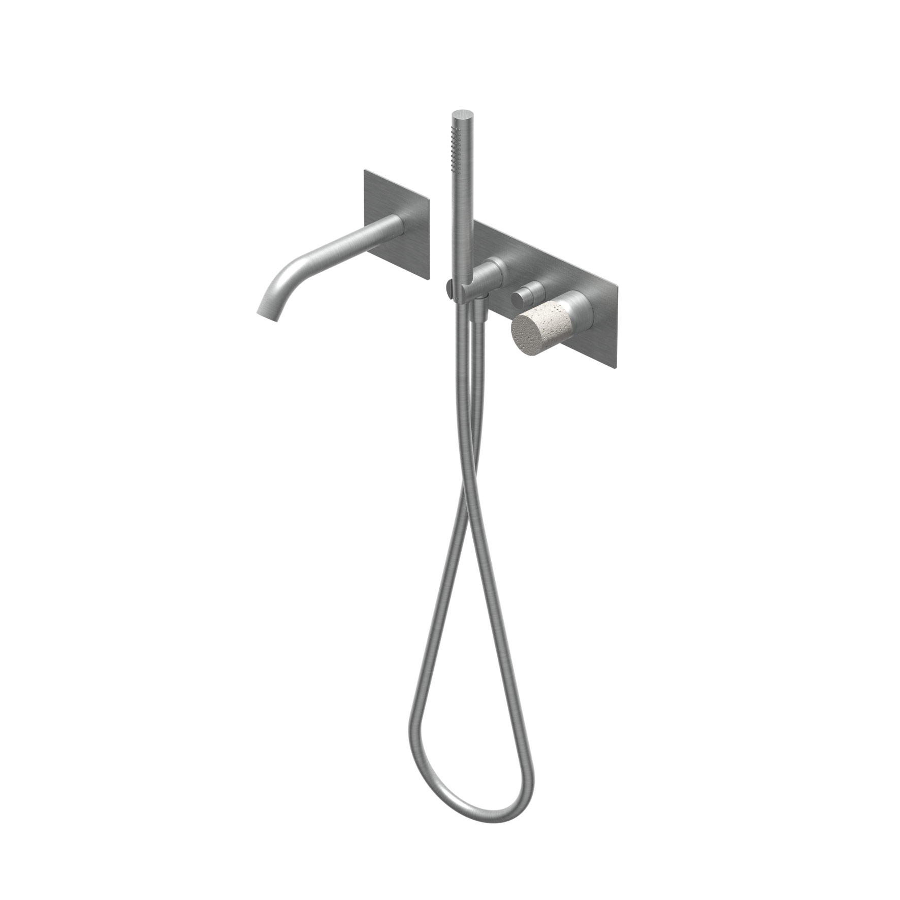 E0BA0438C Смеситель для ванны, однорычажный, встроенный Ritmonio Diametro35 Inox Concrete