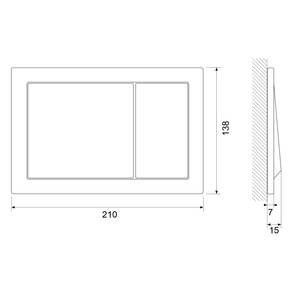 Кнопка двойного слива SENSEA Dana цвет чёрный Без серии STLM-2055808 - Вид №3