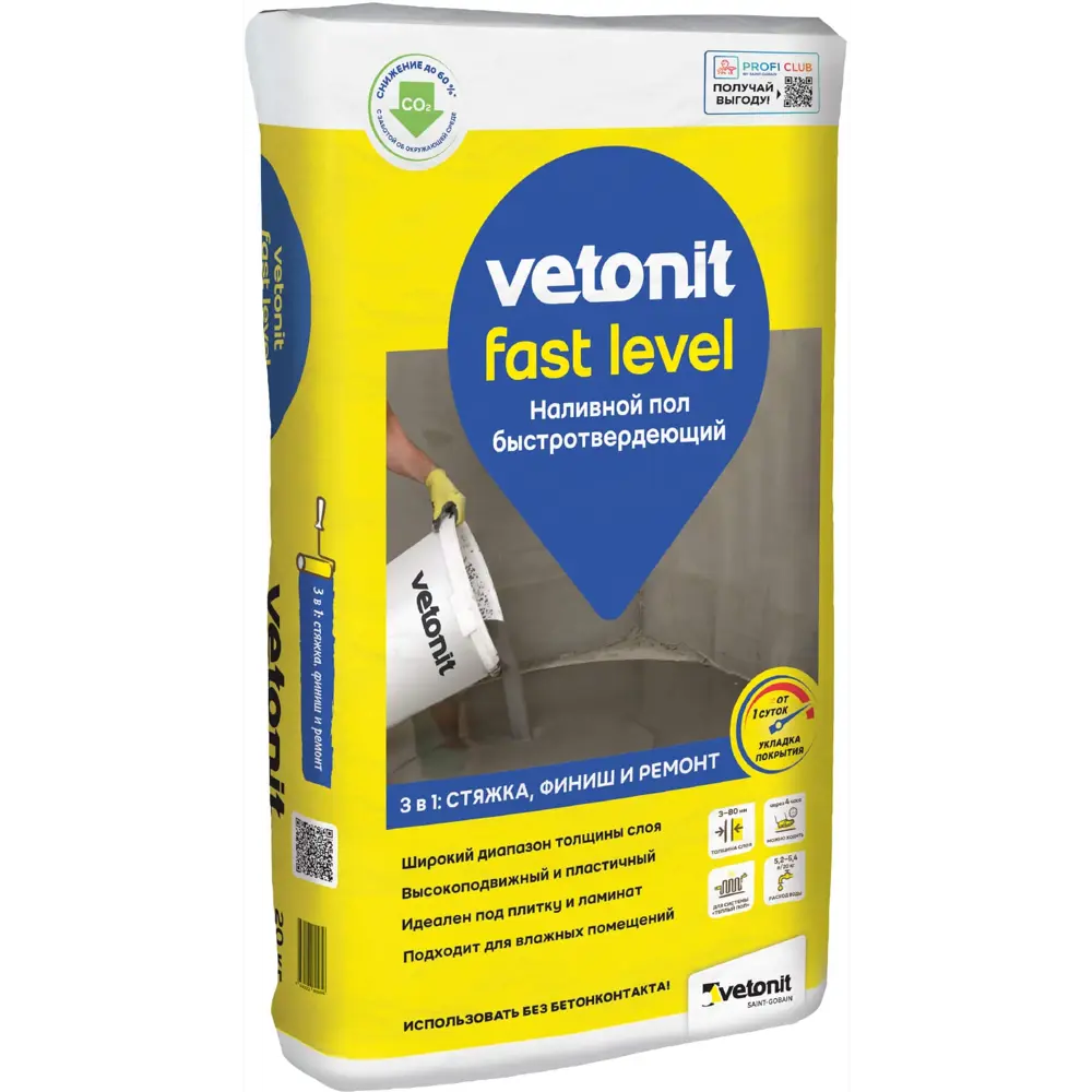 Наливной пол Vetonit Fast Level 20кг STLM-2151666