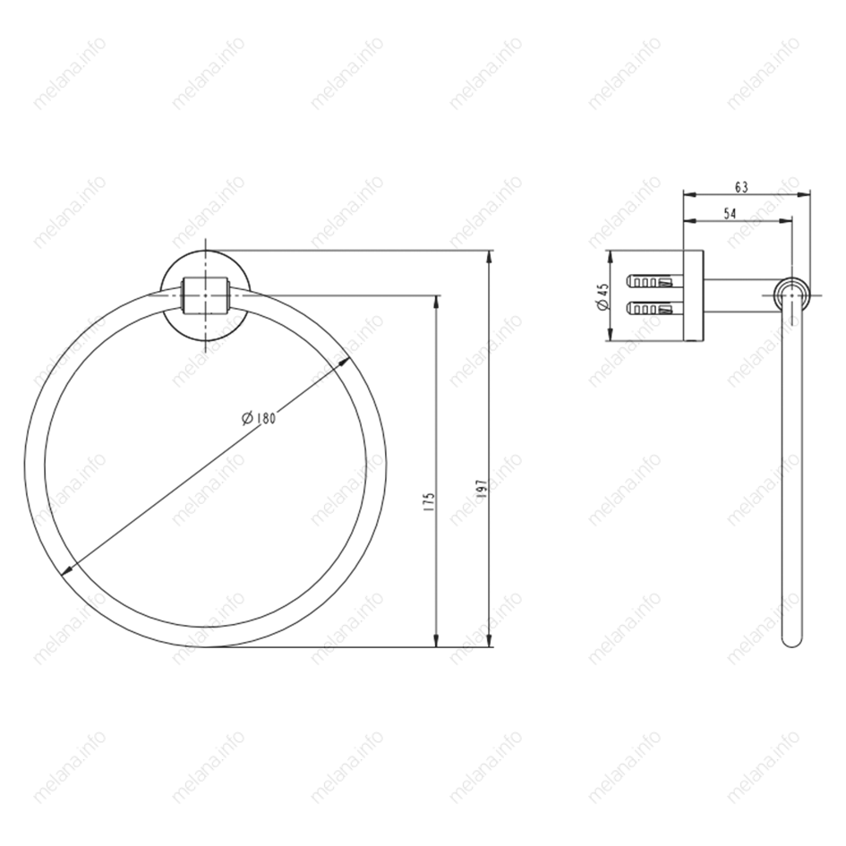 Держатель для полотенца MELANA сатин хром MLN-861009 861 серия - Вид №1