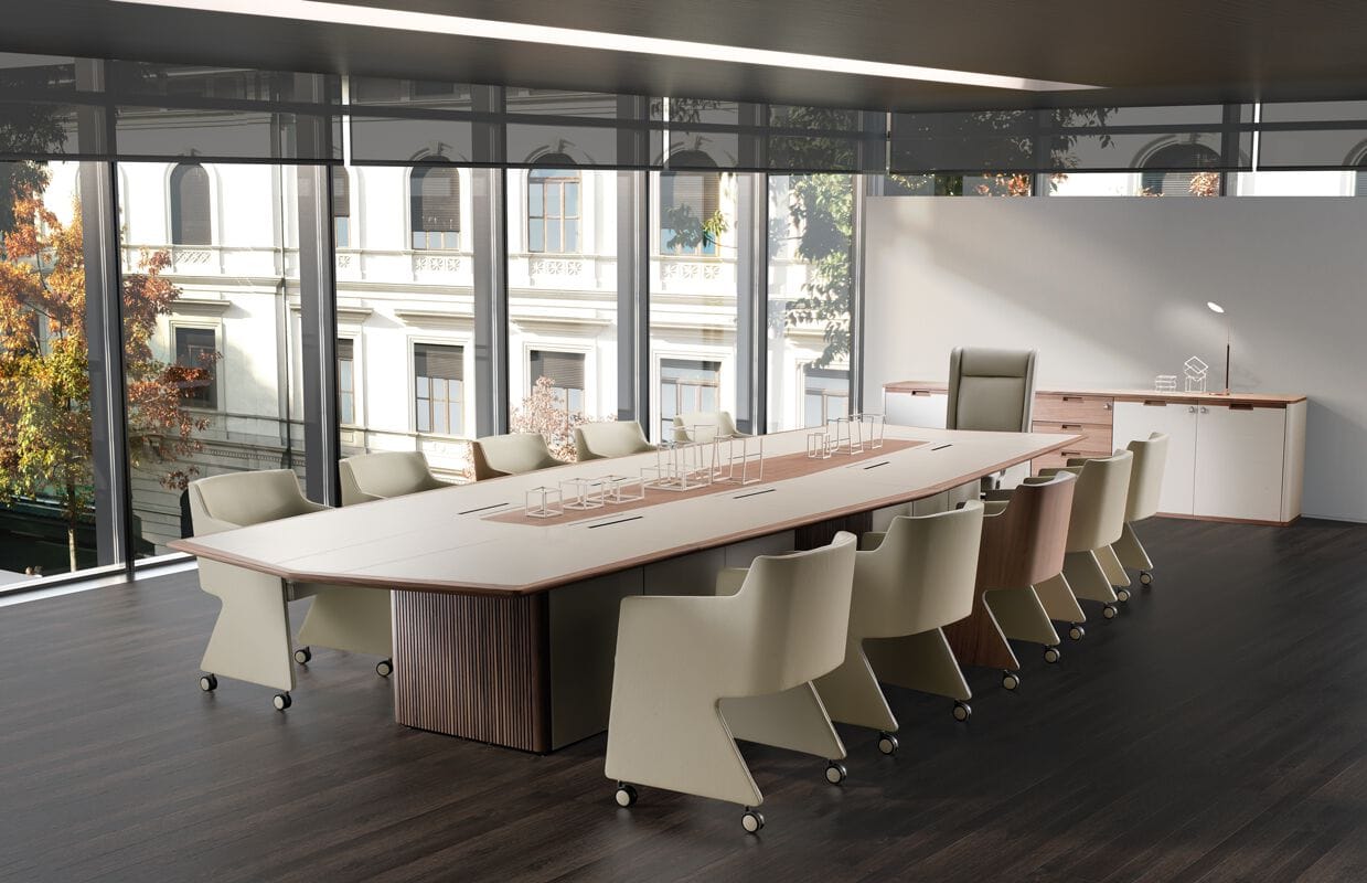 Прямоугольный стол для совещаний с кожаной обивкой и системой люверсов i 4 Mariani MASTER ARCH-00099936 - Вид №2
