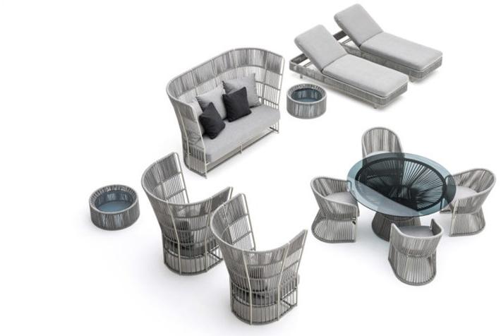 Varaschin Круглый стол из синтетического волокна со стеклянной столешницей sun-id-1430846 - Вид №3