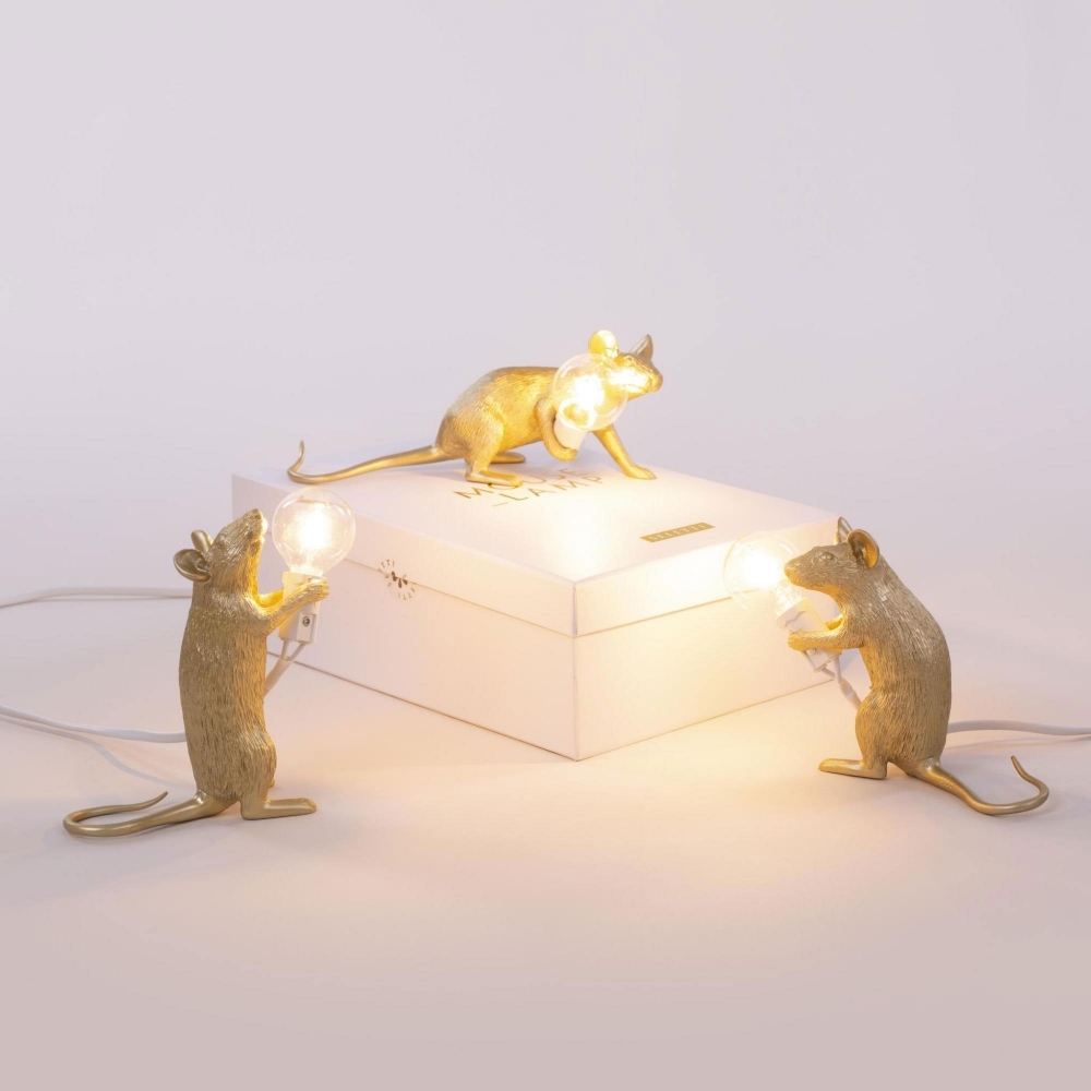 Настольная лампа 8,1х6,2 см золотая Mouse Lamp Gold Lop 15072 GLD SELETTI ЖИВОТНЫЕ, МЫШЬ 00-3882459 Золото  - Вид №10