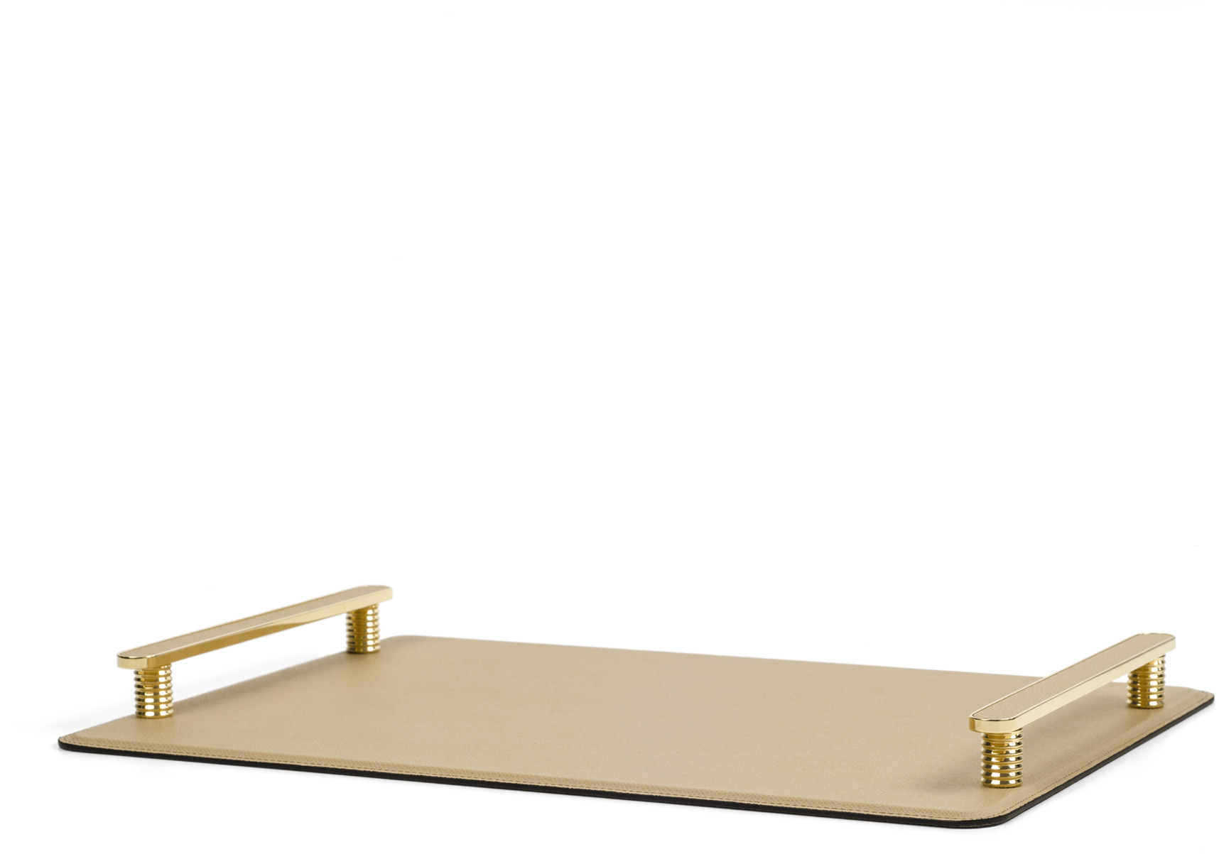 Поднос Венария - 35,5X35,5 см/металл-хром/тканая кожа_верблюжий