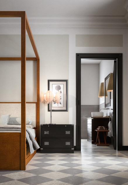 Caroti Прикроватная тумбочка из красного дерева с ящиками Via montenapoleone 566  - Вид №2