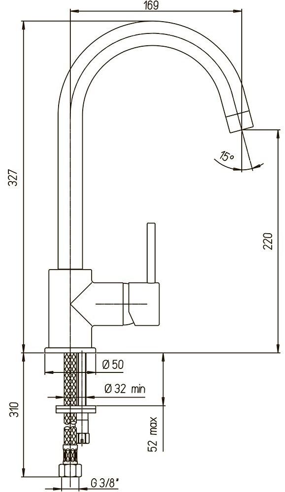 Paini Cox 78OT572LMKM смеситель для кухни  - Вид №4