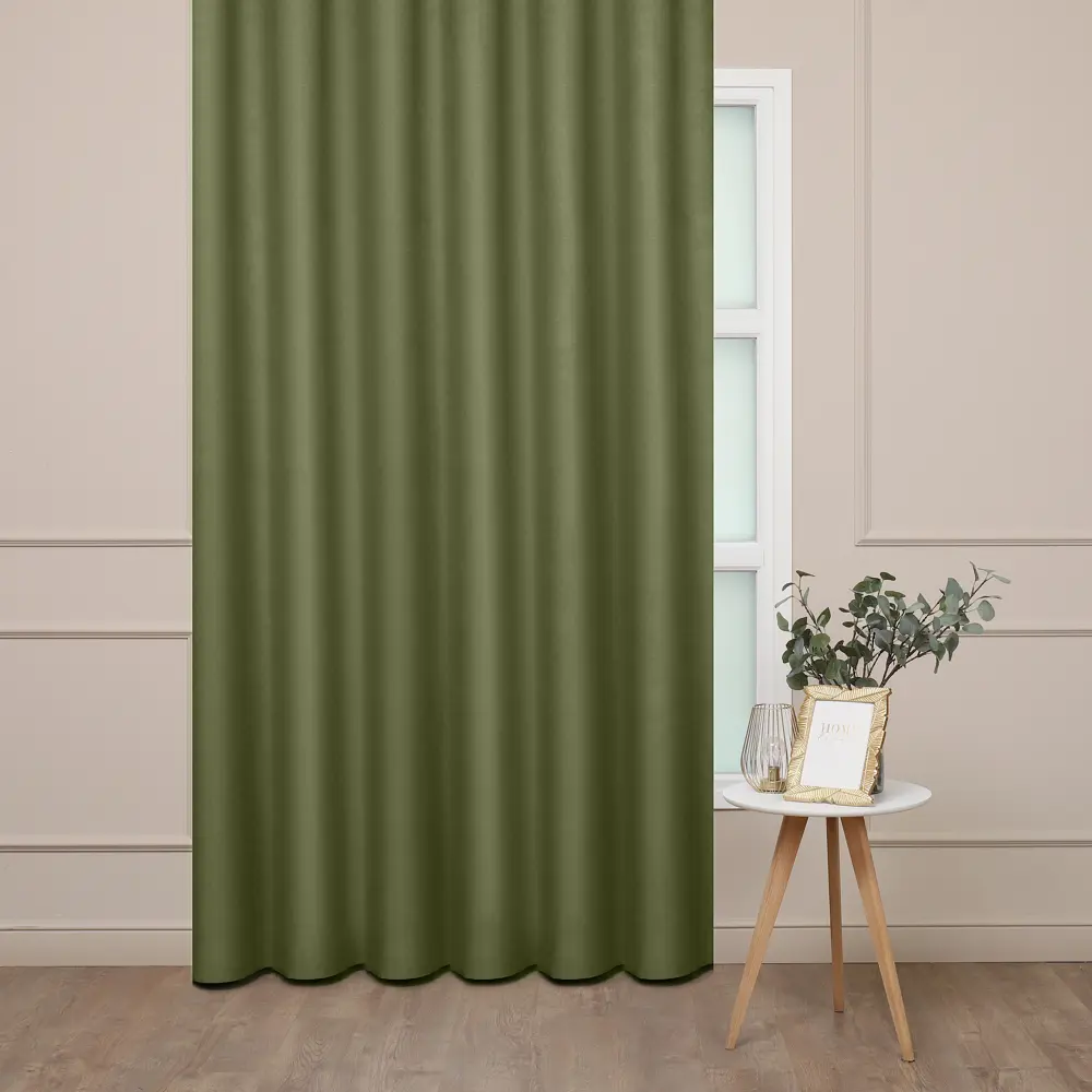 TEX REPUBLIC Блэкаут лен оливково-зеленый для затемняющих штор 89396216 STLM-1573195 - Вид №3