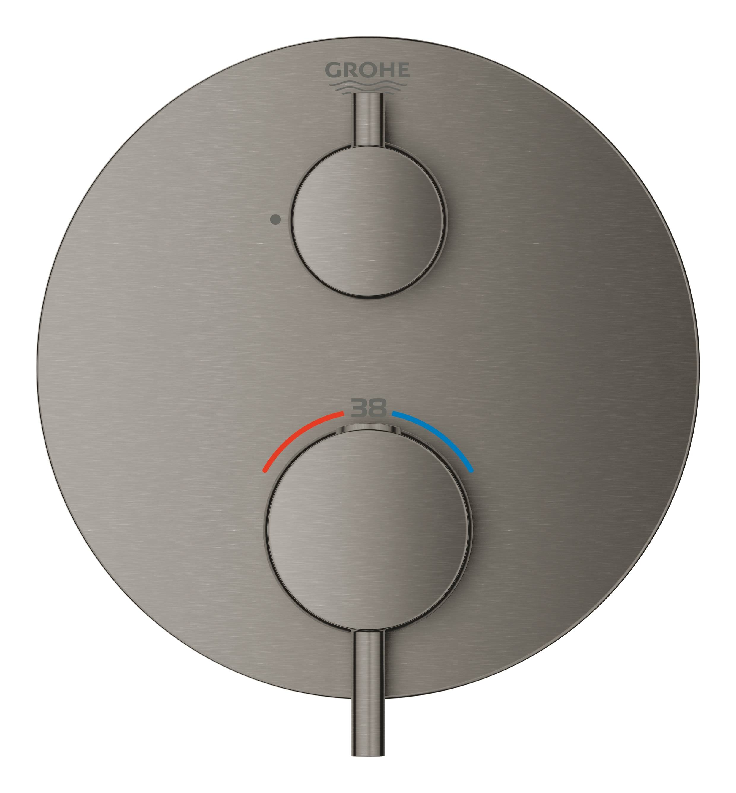 Внешняя часть термостатического смесителя для душа GROHE Atrio, темный графит, матовый (24134AL3) - Вид №2