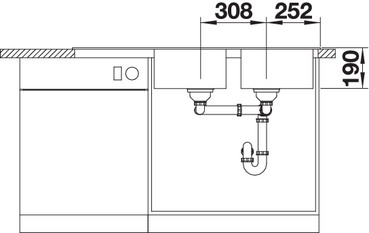 523163 Кухонная мойка Blanco Legra 8 S антрацит  Blanco Legra Антрацит - Вид №3