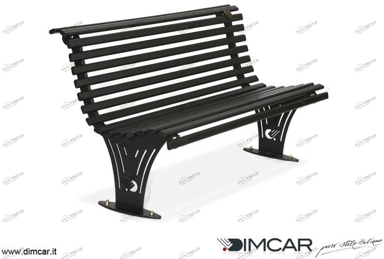 Металлическая скамейка в современном стиле со спинкой Elite 1119-bis Santreyd