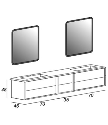 Мебель для ванной CEZARES BELLAGIO 175 Light Blue Stone - Вид №2