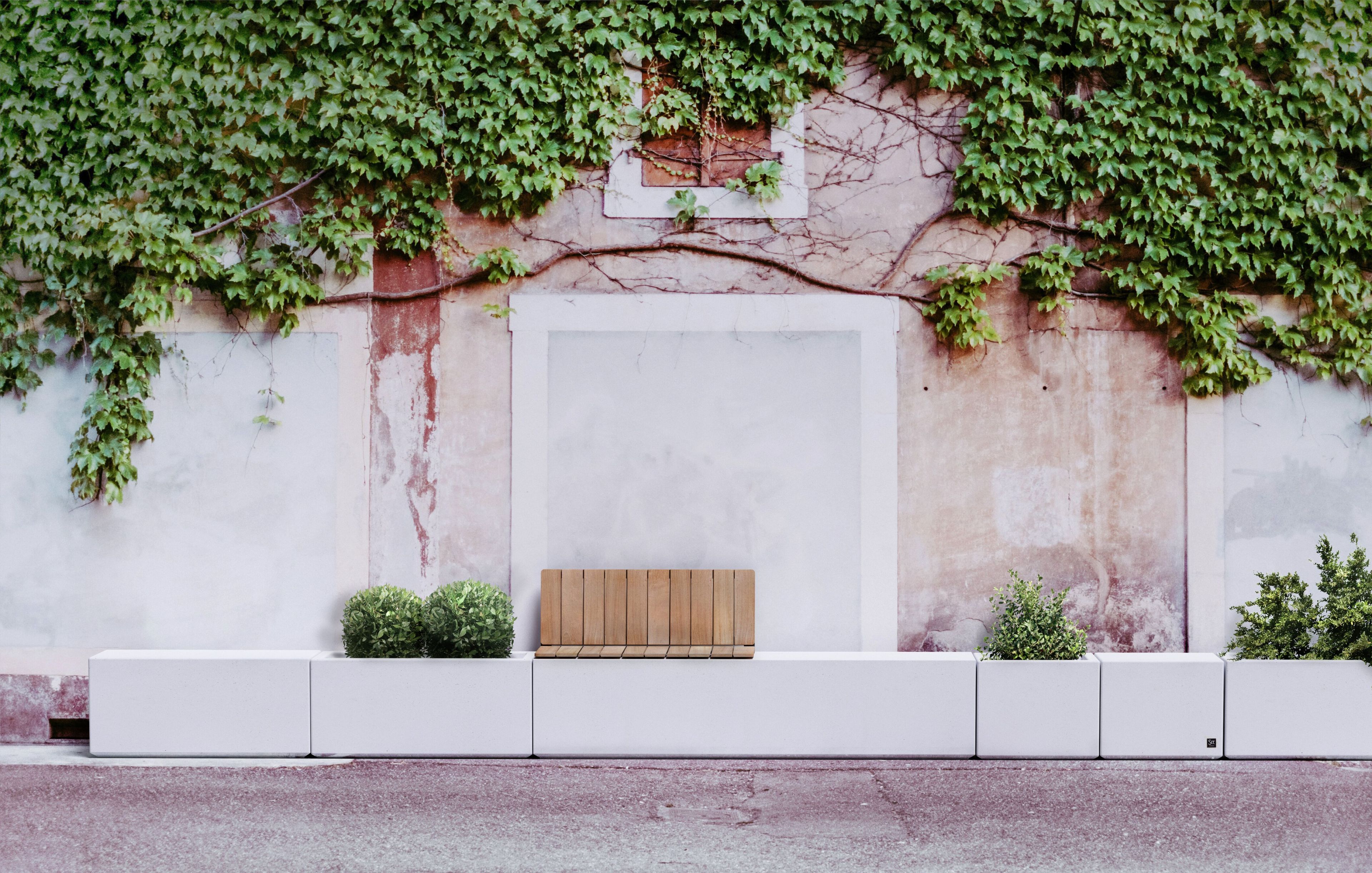 Модульная бетонная скамья со спинкой SIT Box to Box ARCH-00100946 - Вид №8