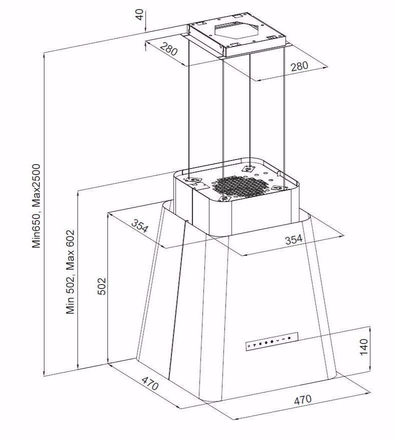 Silverline Подвесной капот из алюминия со встроенной подсветкой sun-id-1393969 - Вид №8