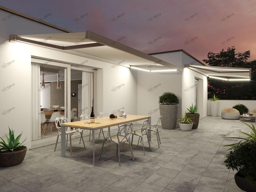 BT Group Моторизованный навес из ткани со встроенным освещением Prestige sun-id-1480979