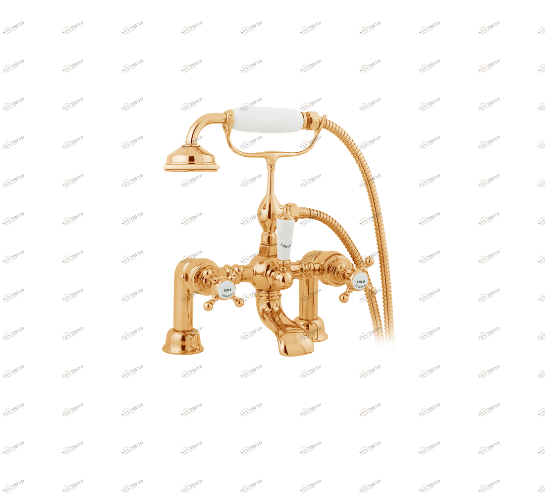 Gentry Home Смеситель для раковины мостик на 2 отверстия 200мм Mayfair Dark gold GH102008