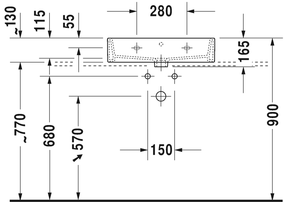 2350600079 Подвесная раковина настенная овальная Duravit Vero Air - Вид №2